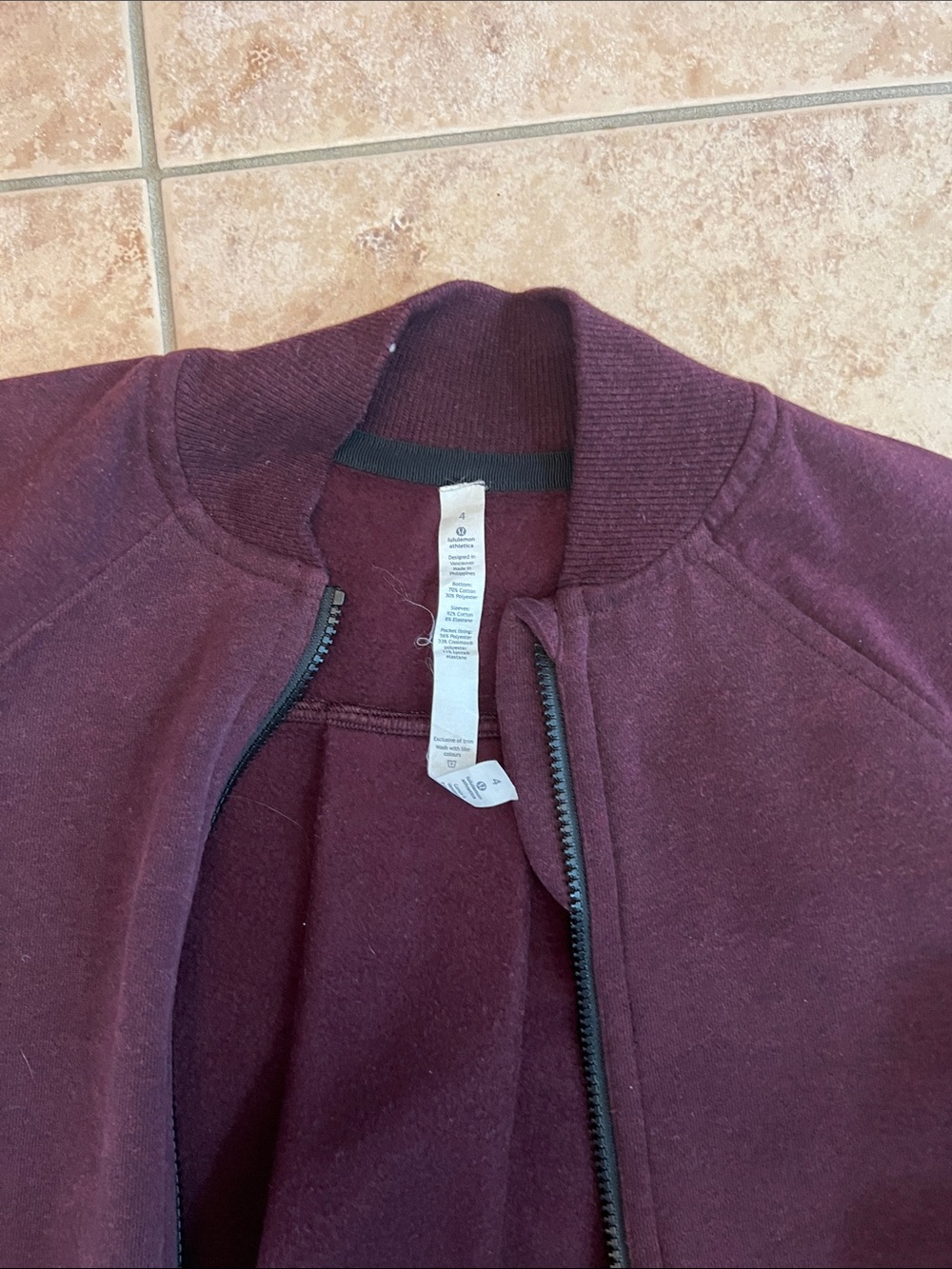 lululemon athletica Zip-Up Jacket in Deep Burgundy - Picture 5 of 6